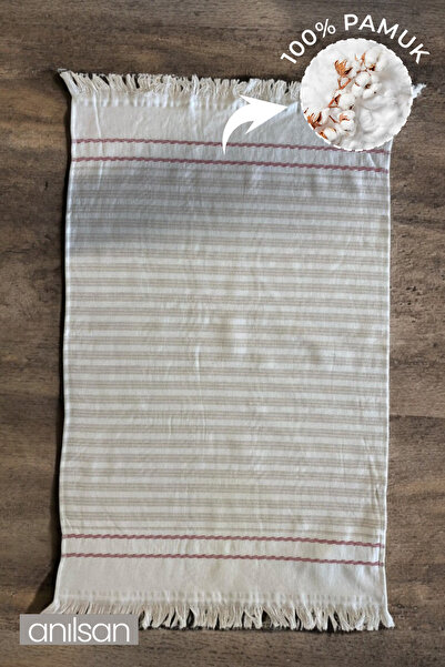 Anılsan Beli peščani prugasti ručnik za ruke 100% pamuk 50x80