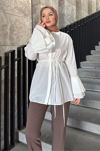 Ovn. Apollo Kolları Fırfırlı Gömlek - Ekru