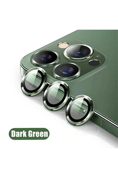 Choice 13 13Mini(2PCS) Dark Green 3-2pcs Camera Lens Protector For iPhone 12 13 14 15 Pro Max 13 Mini Metal