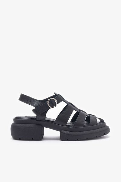 Louis Cardy Leona Black Genuine Leather Women's Sandals