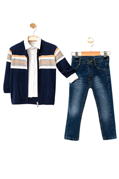 Eslemix 3-Piece Men's Suit with Cardigan and Shirt