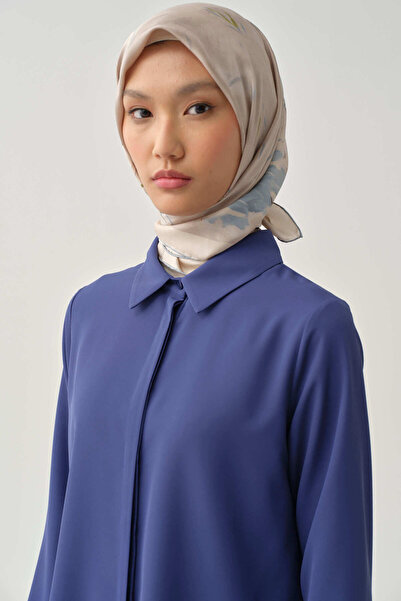 Tuğba Basic Gizli Patlı Gömlek - Lacivert