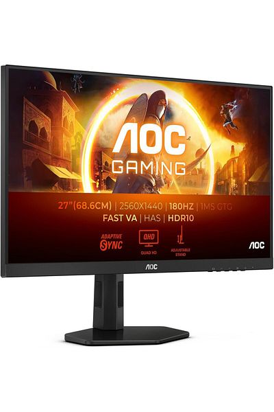 Aoc شاشة ألعاب Q27g4xn، مقاس 27 بوصة، 180 هرتز، بتقنية Freesync