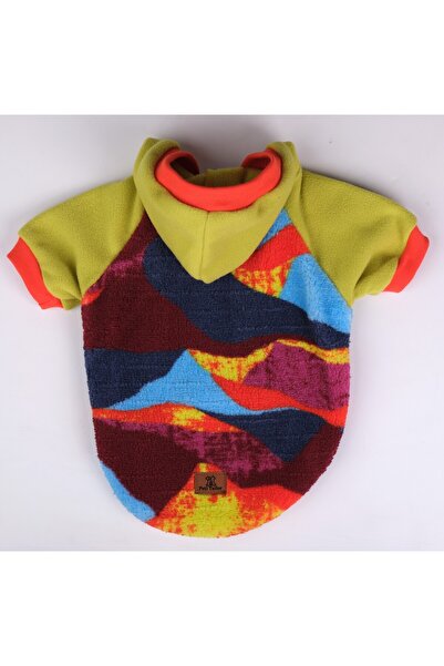 Peti Tailor Köpek Sweatshirt Kapşonlu Wellsoft Fıstık Yeşil - Turuncu Renk Sı...