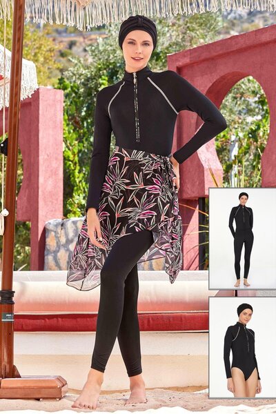 Adasea likralı ( su itici özellikli ) çabuk kuruyan tesettür mayo