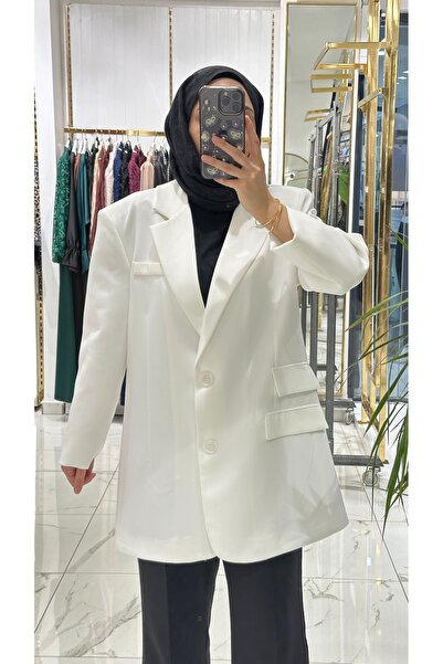 She Olive Çift düğmeli blazer ceket