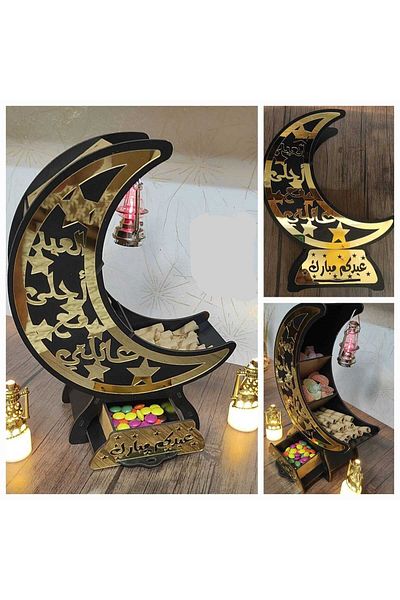 skycott Candy Chocolate Happy Birthday for Eid with Arabic Writing Decoration Drawers Crescent Stand