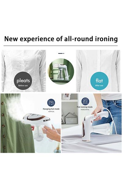 EqiEch 1600W Handheld Steam Iron, Portable Fabric Wrinkle Remover with 250mL Tank for Home & Travel
