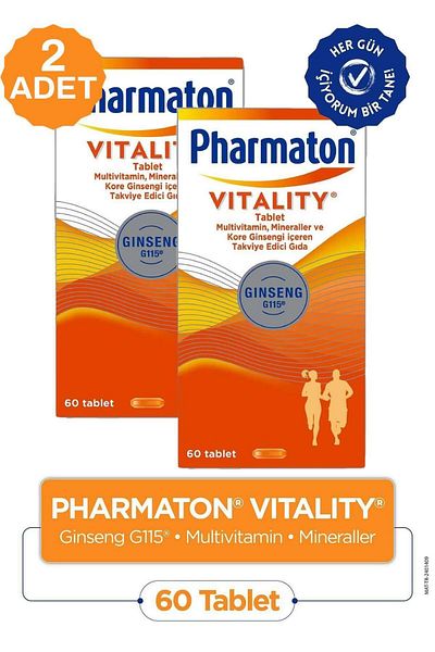 Pharmaton Vitality 60 Tablets - 2 Pieces