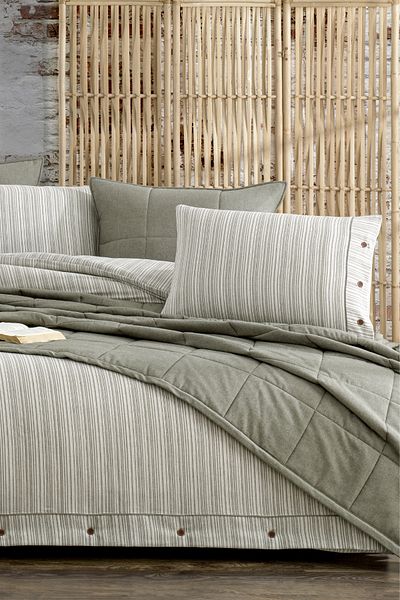 ZEBRA CASA Olive Single Bedspread Set