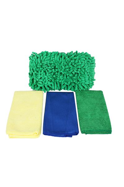 SAFI WAX 3pcs Car Wash Kit/Car Cleaning Kit Wash Dry and Polish Kit