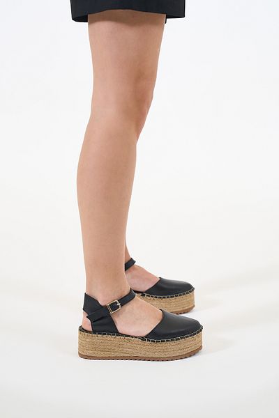Louis Cardy Dámské espadrilové sandály z pravé kůže Lobo Black