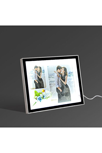 KALE PROMOSYON AYNALI FOĞTOĞRAF ÇERÇEVESİ LEDLİ ÇİFT FOTOĞRAF ALANI SİHİRLİ AYNA ÇERÇEVE LEDLİ