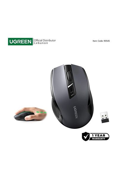 Ugreen | ماوس لاسلكي مريح | رمادي غامق