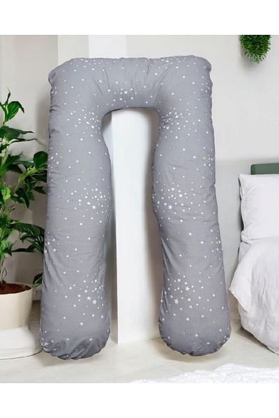 BeybiNest Milky Way Stars Patterned Pregnancy Support Pillow - 100% Organic Cotton
