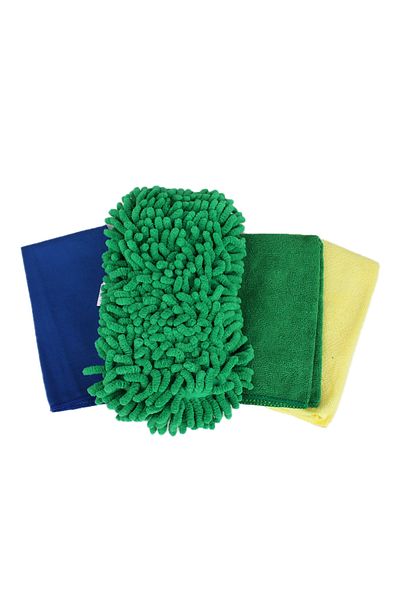 SAFI WAX 3pcs Car Wash Kit/Car Cleaning Kit Wash Dry and Polish Kit