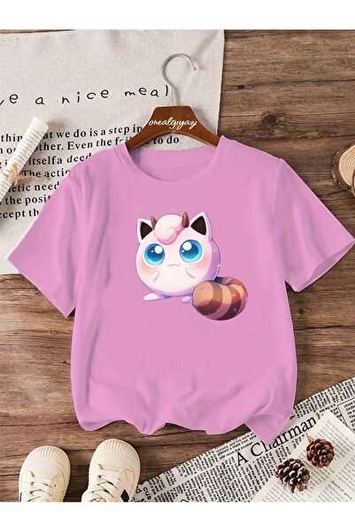 H&GHAMLEGİYİM تي شيرت Jiggly Puff مطبوع للأطفال مقاس كبير