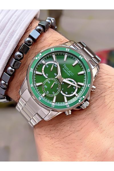 Ferrucci Men's Wristwatch with Steel Cord Function 3 Atm Waterproof with 2 Years Warranty+Bracelet as a Gift