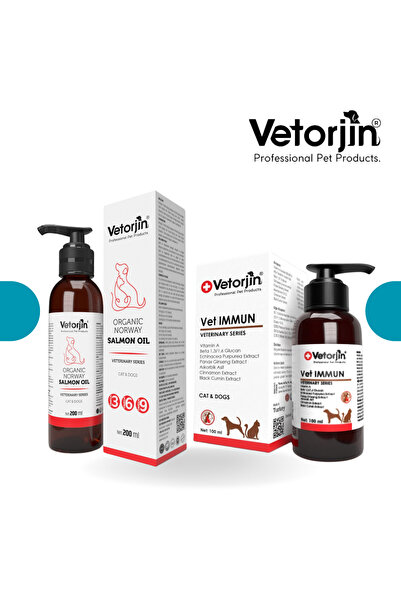 Vetorjin Kedi Köpek Somon Yağı 200 ml Bağışıklık Güçlendirici Beta Glukan 100 ml