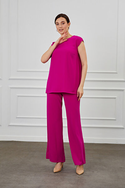 Mizalle Ay Kollu Fuşya Bluz