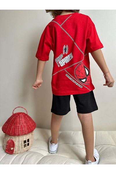 patriko tekstil Boy's Popular Character Back Detail Shorts Tshirt Bottom Top Set