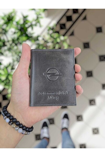 VİSSO OPEL Araç Uyumlu VİSSO 1904 Hakiki Deri Araç Ruhsat Kılıfı İsme Özel Ça...