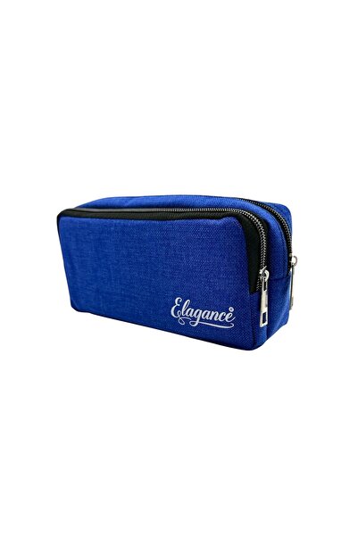 Elegance Blue Double Compartment Pencil Bag