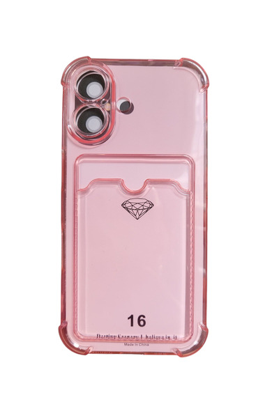 BilişimGo Technology Iphone 16  Şeffaf Kartlıklı Darbe Emici Silikon Telefon ...
