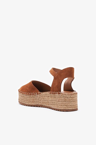 Louis Cardy Lobo Tan Genuine Leather Women's Espadrille Sandals