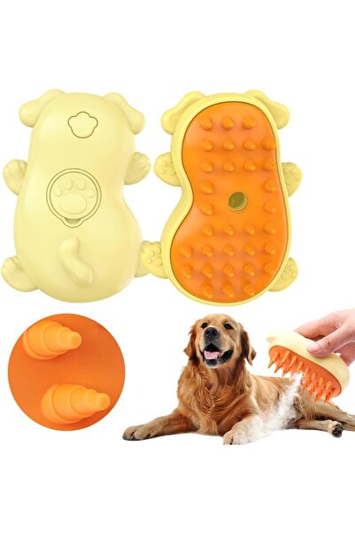 Arabest فرشاة بخارية للقطط 3 في 1، شعيرات سيليكون دائرية ناعمة، قابلة للإزالة...