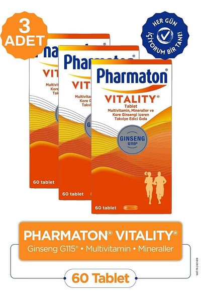 Pharmaton Vitality 60 Tablets 3 Pieces