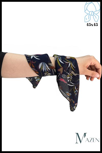 MAZEN Chiffon Scarf 45X45 Hair, Bag, Wrist, Neck Accessory