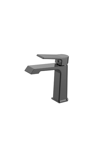 Creavit Stark Metallic Gray Battery Set 3-Piece Bathroom-Washbasin-Sink