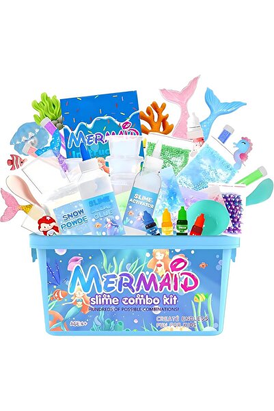 Arabest مجموعة ألعاب حورية البحر السلايم للبنات، ناعمة وممتعة وغير لاصقة، للأ...