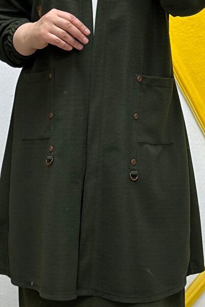 Elmas Tesettür Γυναικεία ζακέτα από ατσάλι με τσέπες μεγάλου μεγέθους Ottoman