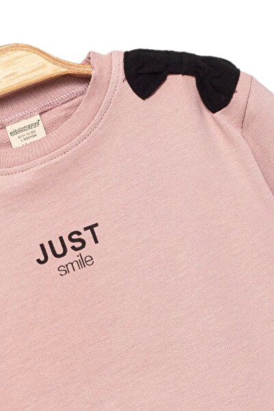 Divonette Girl's 100% Cotton Pink Sweatshirt with Bow Detail - Stylish and Comfortable Girl's Clothing