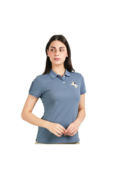 Giordano قميص بولو نسائي بقصّة Slim Fit مطرز بنقشة نابليون