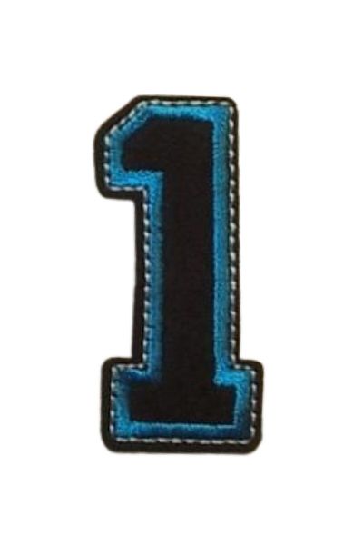 Hangora Applique Iron-On Number 1 Coat of Arms 2X4 cm