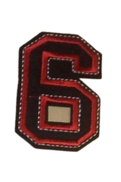 Hangora Applique Iron-On Number 6 Coat of Arms 4X5 cm