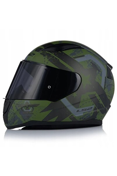 LS2 RAPID II THUNDER BIRDS MAT YEŞİL MOTOSİKLET KASKI SİYAH CAMLI
