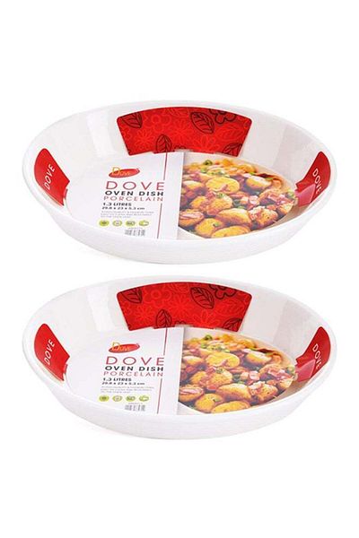 Dove 2-Piece Set /  Oven / Serving Dish 1.3 Liters White Oval BMW271(0.16DZ)