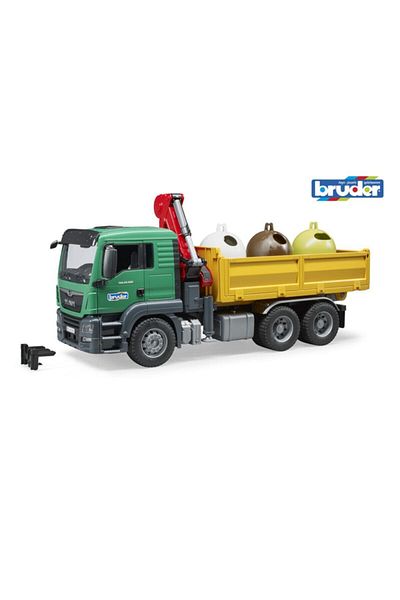 Bruder Bruder Man TGS Truck with 3 Glass Recycling Containers and Bottles 03753
