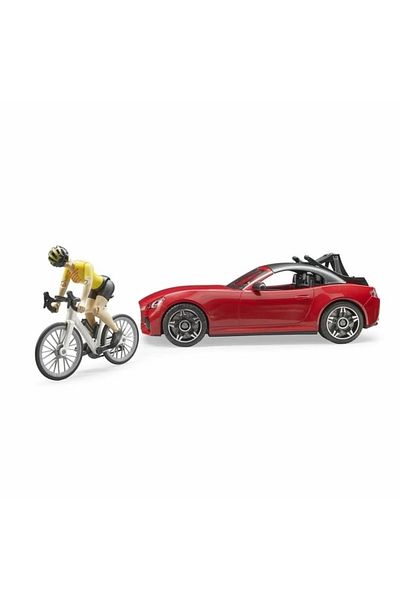 Bruder Bruder Roadster Car with Road Bike & Cyclist 03485