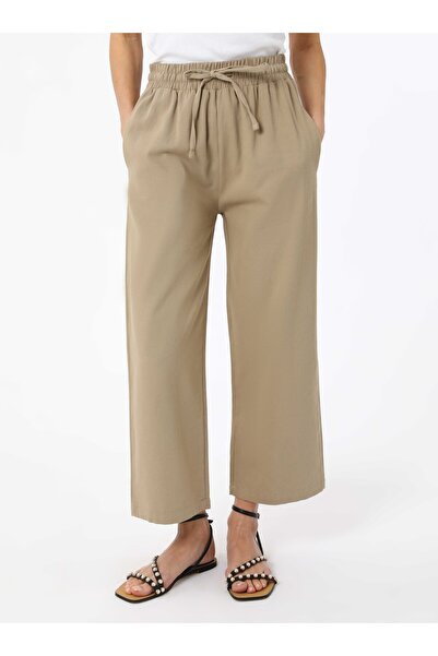 Benin 100% Cotton Elastic Waist Trousers - Beige - Benin