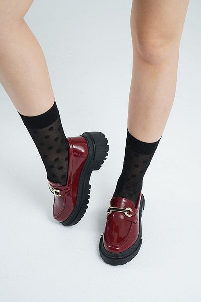 Beyond Γυναικεία Loafer Παπούτσια Moccasin 4,5cm Claret Red λουστρίνι με λουράκι GC Calistan Σόλα
