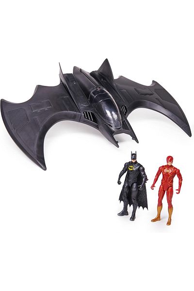 DC COMICS , The Flash Ultimate Batwing Set The Flash and Batman Action Figures, 4-inch Playset Kids T