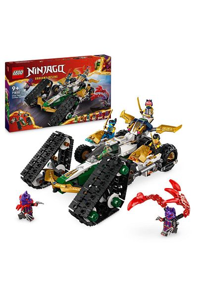 LEGO NINJAG O Ninja Team Combo Vehicle 71820 - For Ages 9 and Up, With Glider and Race Car Function