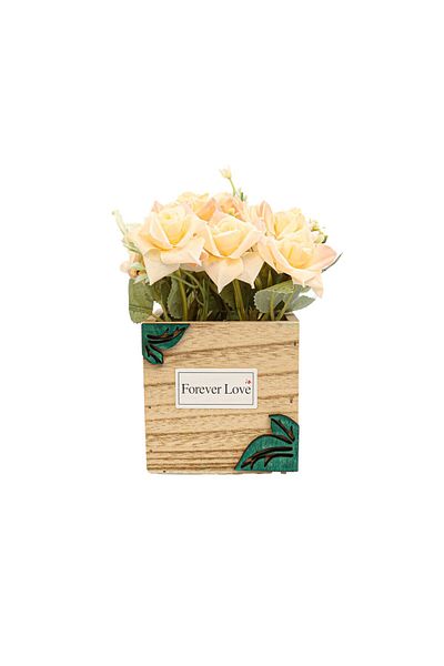 Ella Home Italia Rose Arrangement, Cream, Plastic, 17Cm - Cream, Plastic, 17cm