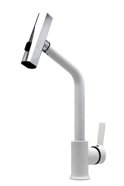 Class Armatür White Kitchen Sink Faucet with 3-Function Water Flow Head