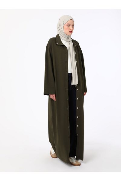 Benin Snap Fastener Sports Top Coat - Khaki - Benin